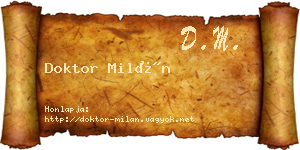Doktor Milán névjegykártya