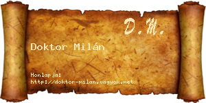Doktor Milán névjegykártya